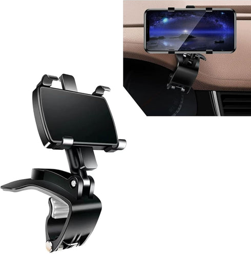 Pack-1 Car Dashboard Phone Holder, Snap-on Navigation Mount, Multi-Functional Automobile Interior Supplies, for Most Cars, Trucks and Vans (Black)...