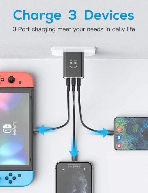 Upgraded USB Wall Charger, Charging Block 3.1A 3-Port 2-Pack UL Certified USB Plug Cube Compatible for iPhone 11/Xs/XS Max/XR/X/8/7/6/Plus,iPad Ai...