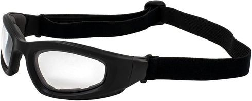 Epoch Eyewear Padded Motorcycle Riding Goggles Clear Lens ANSI Z87.1 Safety Rated...
