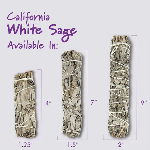 ESPOIR & AMOUR White Sage 4" - 3 Spiritual Sage Sticks for Smudging, Healing and Ritual - Hand-Tied Sage Smudge Sticks to Cleanse Negativity - Sus...