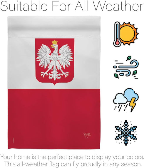 Breeze Decor Poland Garden Flag Regional Nation International World Country Particular Area House Decoration Banner Small Yard Gift Double-Sided, ...
