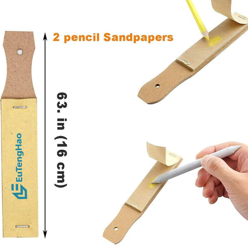 EuTengHao 22 Pieces Blending Stumps and Tortillions Set With 2 Sandpaper Pencil Sharpener, 1 Pencil Extension Tool and 1 Eraser for Student Sketch...