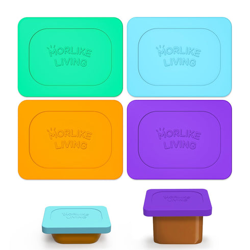 Morlike Baby Food Lids Compatible with Gerber Food Containers, Silicone Container Lid for Baby Food Storage, Reusable and Dishwasher Safe, BPA Fre...