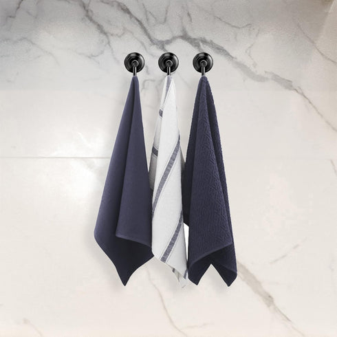 Nautica 100% Cotton Kitchen Towels Set of 3 | 18" X 28" Super Absorbent Reusable Cleaning Cloths, Tea Towels, Hand Towels for Drying Dishes | Navy...