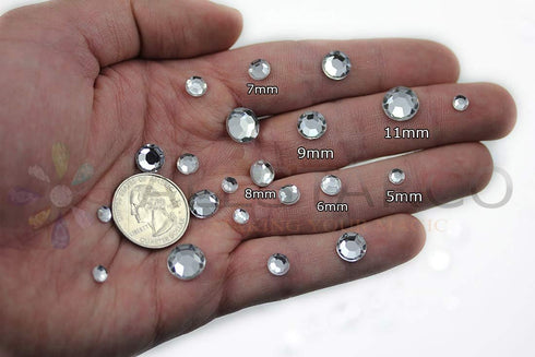 240PCS SS48 11mm Assorted Flat Back Acrylic Rhinestones Plastic Gems for Jewelry Making, Face Painting Cosplay Costume Embelishments...