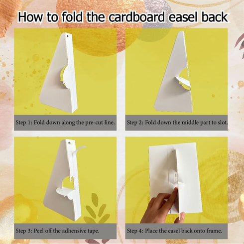 60 Pack 5 Inch Self Stick Cardboard Easel Backs, Premium Cardboard Easel Stand for Picture Frame and Art Easel Stand, Use for Photos, Signs, Craft...