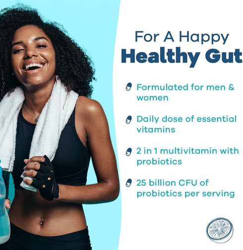 GOBIOTIX Probiotic Multivitamin Supplement - Daily Multivitamins with Probiotics - 25 Billion CFU - Boost Immunity and Digestive Health, Probiotic...