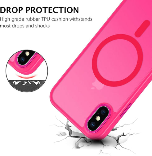 Telaso iPhone X Case, iPhone Xs Phone Case Compatible with Magsafe Wireless Charging Translucent Matte Back Slim Shockproof Anti-Scratch Anti-Yell...