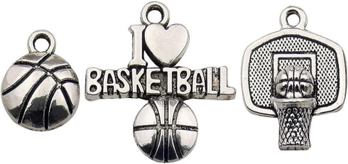 iloveDIYbeads Ball Sports Charms-75pcs Alloy Ball Games Sports Basketball Charms For Jewelry Making Crafting DIY Necklace Earrings Bracelet Access...