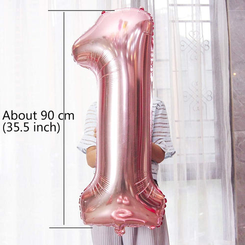 Juland Rose Gold Number Balloons Large Foil Mylar Balloons 40 Inch Giant Jumbo Number Balloons for Birthday Party Decorations 19...