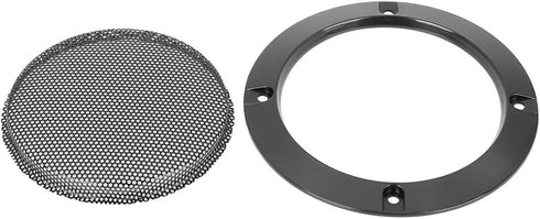 X AUTOHAUX 4pcs 4 Inch Metal Glossy Audio Speaker Cover Mesh Subwoofer Grill Horn Guard Decorative Circle Grille Protector Black for Car...