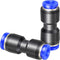 TAILONZ PNEUMATIC Blue Straight Reducing 1/2" Tube OD x 1/4" Tube OD Tube OD Push to Connect Tube Fittings Push Lock PG1/2-1/4 (Pack of 10)...