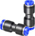 TAILONZ PNEUMATIC Blue Straight Reducing 1/2" Tube OD x 1/4" Tube OD Tube OD Push to Connect Tube Fittings Push Lock PG1/2-1/4 (Pack of 10)...