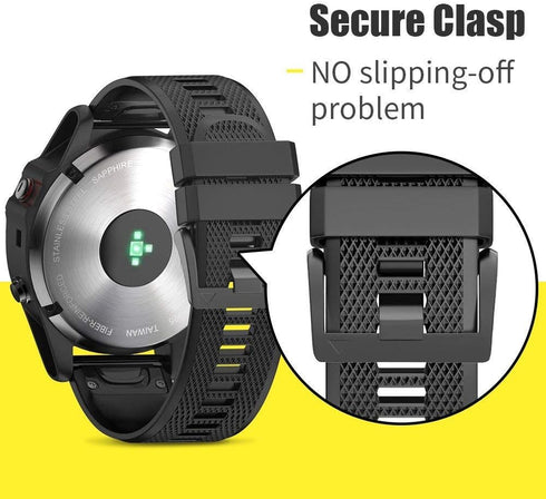 NotoCity Compatible with Forerunner 935 Watch Band sport silicone watch strap Replacement for Fenix 5/Fenix 5 Plus/Fenix 6/Fenix/Forerunner 935/Fo...