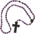Sine Cera Amethyst/Jujube Wood 5 Decade Catholic Rosary, Laser Engraved Crucifix/Double-Sided Centerpiece, Smooth 6mm Beads...