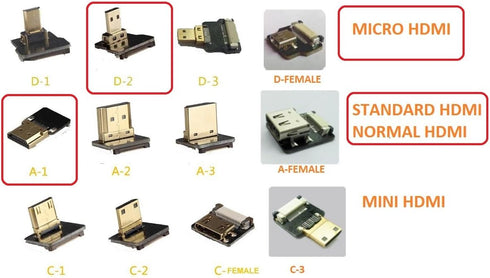 Flat Slim FPV HDMI Cable Micro HDMI Male 90 Degree to Standard HDMI Male Full Size HDMI Normal HDMI Compatible with Gopro Sony Alpha sonyA7RII A7S...