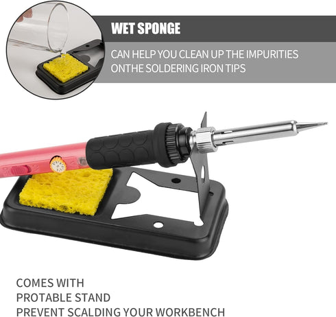 Soldering Iron Kit, 60W Soldering Iron with Ceramic Heater, 5-in-1 Adjustable Temperature Soldering Welding Iron Kit for any Hobby Enthusiast...