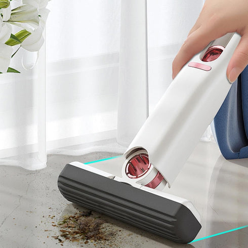 Pink one Handed Mini mop for Tabletop Cleaning, Sponge Wiping, Cotton Wiping, no Hand Washing, Tabletop mop(1 Cotton Heads + 1 Squeeze Handle)...