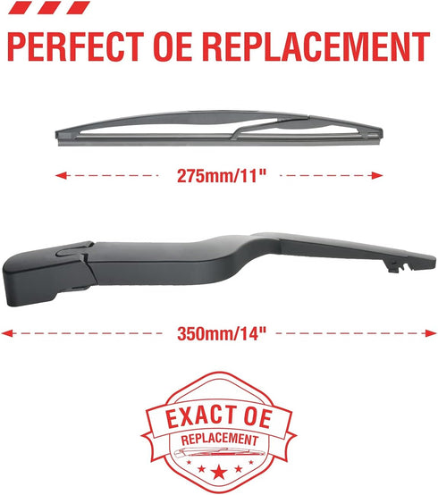 For Genuine GMC Acadia Saturn Outlook 2007-2012,Rear Windshield Wiper Arm with Blades Kits Assembly, Factory OE Replacement for GM 15276248 152762...