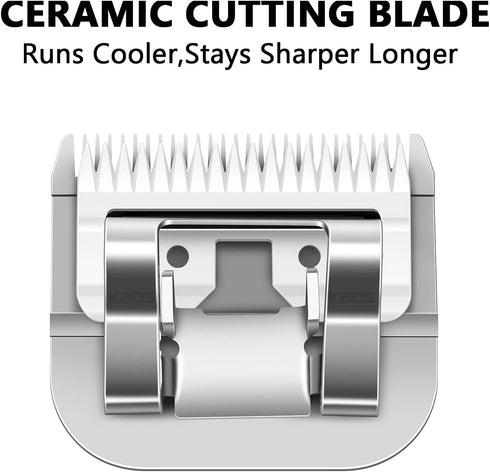 Detachable Ceramic Pet Clipper Blades,Size-10 Blade Compatible with Most Andis,Oster,Wahl A5 Clippers,Made of Ceramic Blade Cutter and Carbon Stee...