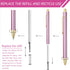 3 Pcs Ballpoint Pens,Black Ink Medium Point 0.5,Retractable Pretty Metal Ballpoint Gift Pens With 10 Extra Refills for Note Taking,Men Women Schoo...