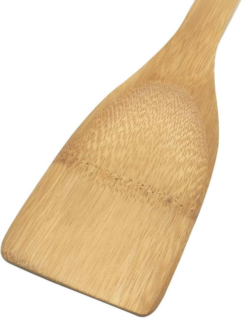 11.8-Inch Natural Wood Turners Bamboo Utensil Kitchen Wooden Cooking Tools Spoon Spatula Cooking, Stir Fry and Mixing, essential Tools (Straight l...
