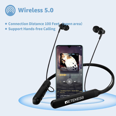 Retekess TR108 FM Radio Headphones, Radio Headset with Wireless, Support FM Stereo, Wireless Call, Rechargeable Battery and Digital Display, Suit ...