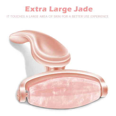 Jade Facial Roller, Jade Face Roller Massager with 3 Interchangeable Heads for Women Routine Skin Care, Reduce Puffiness Wrinkling Rejuvenate Skin...