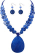 Big Teardrop Pendant Necklaces for Women Colorful Beaded Necklaces Statement Set for Holiday....