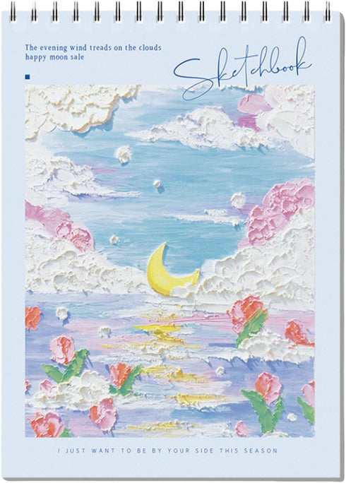 Cute Sketchbook 8 x 11.5 - Sketchbook for Drawing Spiral Bound, 45 Sheets (90 Pages) 68lb/100gsm - Acid-Free Sketch Pad for Teens, Adults, Artists...