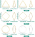 1 Box 120Pcs 6 Styles Beaded Earring Making Hoop Gold Silver beading Earring Hoops Linking Ring Square Triangle Earring Components Findings for DI...