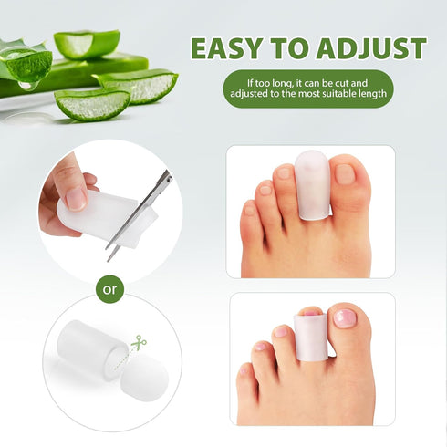 Silicone Toe Protectors - 12 Pack Gel Toe Sleeves Toe Protectors - Toe Caps with Aloe Vera Essential Oils - Toe Cushions for Pain Relief, Toe Prot...