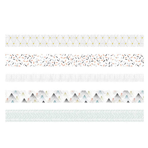 YUBBAEX 5 Rolls Washi Tape Set Creative Basic Skinny Masking Decorative Tapes for Arts, DIY Crafts, Journals, Planners, Scrapbooking, Wrapping (Pi...