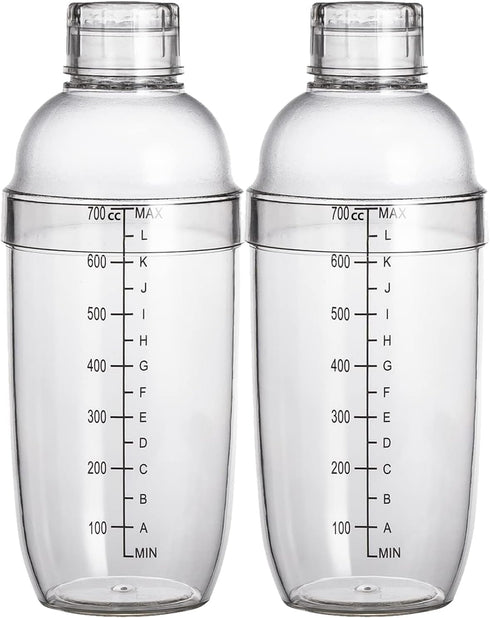 700cc / 24 oz Plastic Shaker Cocktail Drink Mixer Boba Tea Shaker,Professional Bar Tools Set (2)...