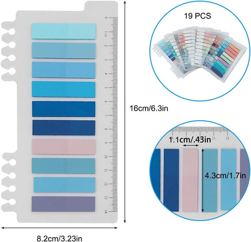 3800 PCS Sticky Tabs Page Markers Sticky Index Tabs, DaKuan Transparent Sticky Notes with Ruler for Page Marking, Document categorization, Index M...