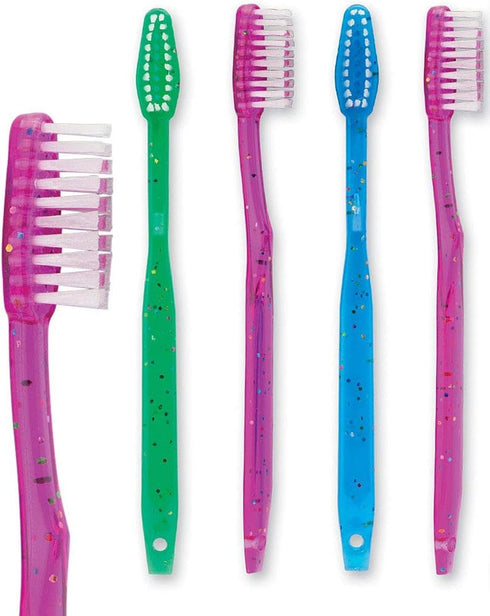 Kids Prepasted Toothbrushes Individually Wrapped - Bubblegum Disposable Toothbrushes with Sparkles (36 Pack)...