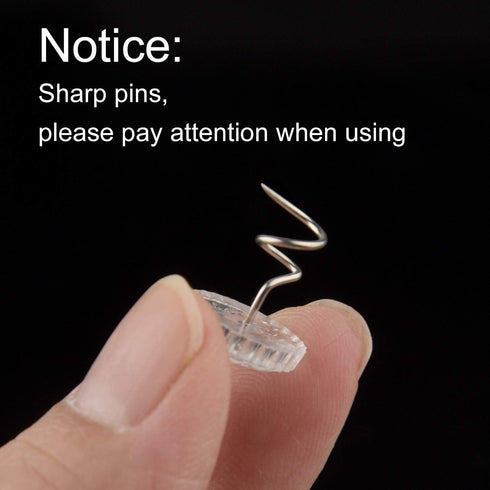 KUUQA 100 Pieces Upholstery Twist Pins Clear Heads Bed Skirt Pins for Slipcovers and Bedskirts...