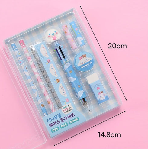 TNB Cute Anime Character Pencil Set, 6 types of pencils Package, design Supplies (Blue)...