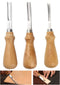 wan Leather Edge Skiving Beveler Tool Set, Wide Mouth Leathercraft Edge Skiving Beveler Leather Edge Trimmer with Wooden Handle Three Sizes(4mm,6m...