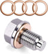 1 Pack M12 x 1.25 Aluminum Engine Oil Drain Plug, with 5 Washer Neodymium Magnets Bolts, Oil Sump Heavy Duty Drain Plug, Fits for Leak-Proof Repla...