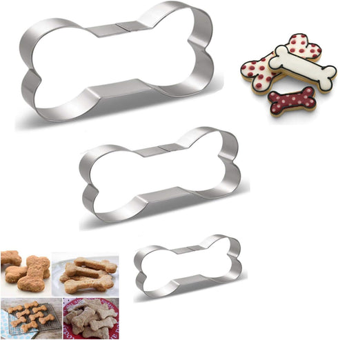 Stainless Steel Metal Dog Bone Shape Cookie Cutter Set, Puppy Crafts Biscuit Mold for Dog Cat Pup Homemade Treats...