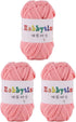 3 Pack Super Soft Weaving Yarn Crochet Thread Thick Chunky T Shirt Yarn for Knitting Blanket Handbag Purse DIY Crafts 300g (Light Pink, 300g)......