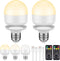 SCOPOW 2Packs E26 Rechargeable Light Bulbs with Remote Control Timer and 3 Color Temperature 350LM Magnetically Battery Operated Light Bulbs Dimme...
