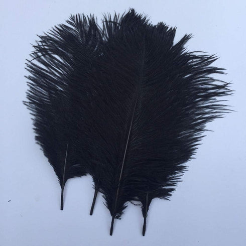 Shekyeon Black 10-12inch 25-30cm Ostrich Feather Home Decoration DIY Craft Pack of 10...