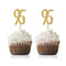 Gold Happy 95th Birthday Cupcake Topper, 24-Pack Number 95 Glitter Birthday Party Cupcake Toppers, Decorations...