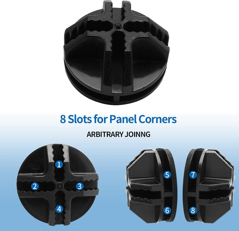 36 Pcs Wire Cube Plastic Connectors for Cube Storage, Black Modular Closet Organizer and Metal Grid Shelving Unit, Suitable for 3-4mm Diameter Iro...