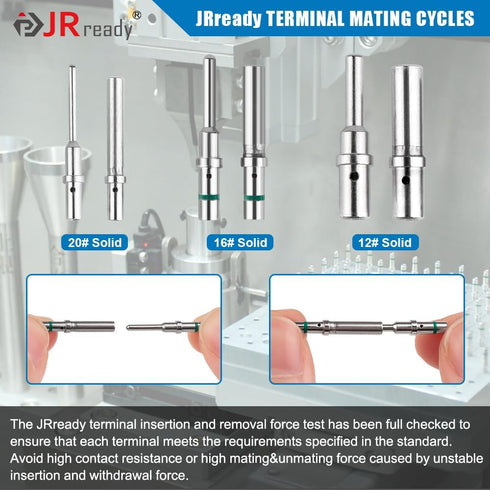 JRready Deutsch Connector 2 Pin Connector Kits with 16 Solid Contacts(14-20AWG),ST6328-2 DT Series Waterproof Connector 2 Pin 5 Set and Deutsch Pi...