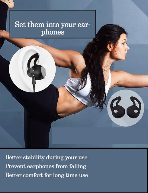 DUKABEL Ear Hook Covers for Earbud Headphones, 5 Pairs Soft Silicon Earhooks Ear Loops with Wings Compatible with Apple Airpods, Samsung Earbuds(B...