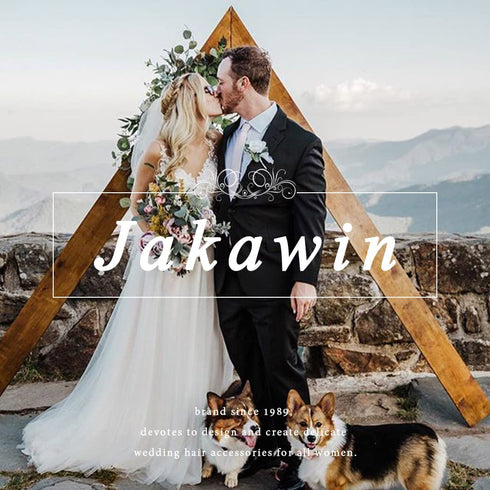 Jakawin Leaf Bride Wedding Hair Vine Gold Hair Piece Bridal Hair Accessories for Women and Girls HV179 (Rose Gold)...