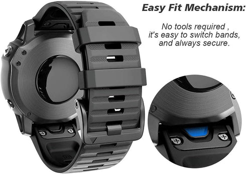 NotoCity Compatible with Fenix 6X Pro Band 26mm Watch Bands For Fenix 6X/Fenix 7X/Fenix 5X/Fenix 5X Plus/Fenix 3/HR/Tactix/Descent MK1/D2 Delta PX...